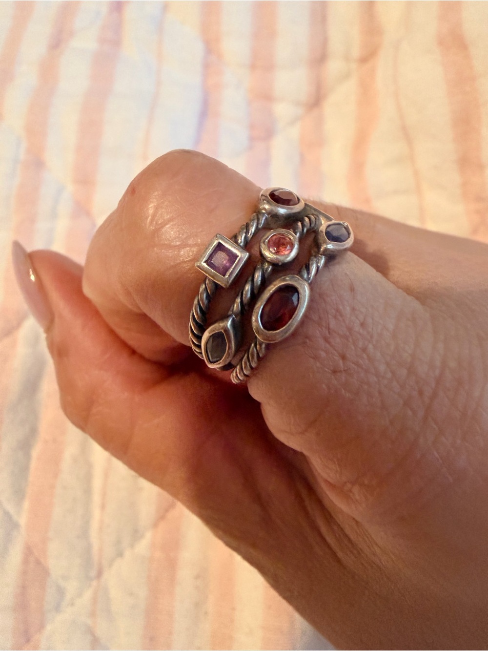 100% Authentic David Yurman Retired Multi-Colored Gem Ring